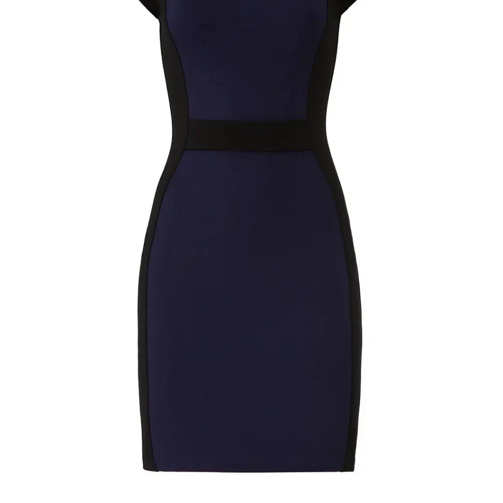 Slate & Willow Cap Sleeve Blue and Black Color Block Dress - Picture 4 of 10